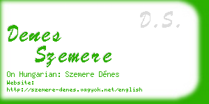denes szemere business card
